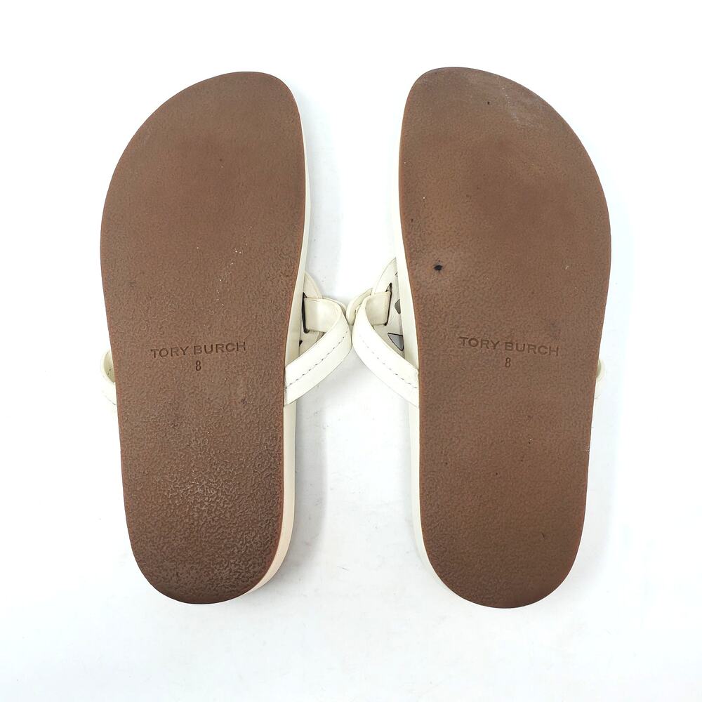 Tory Burch Miller Cloud Leather Thong Sandal Calf Leather New Ivory 81032 Size 8 - Picture 7 of 9